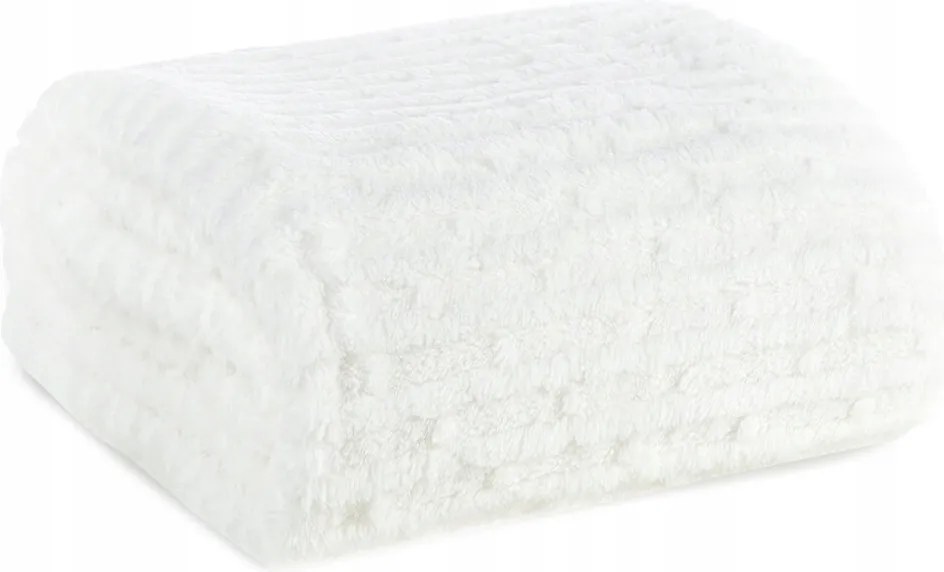 Ágytakaró pléd Lisa fehér 70x160 dombornyomott csíkos puha meleg