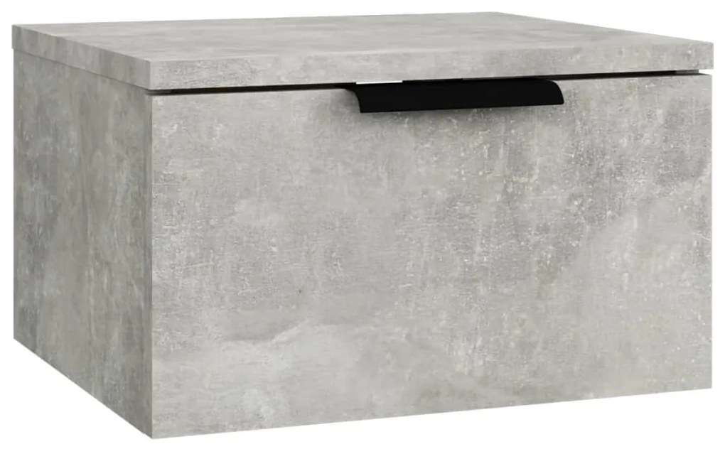 2 db betonszürke falra szerelhető éjjeliszekrény 34x30x20 cm