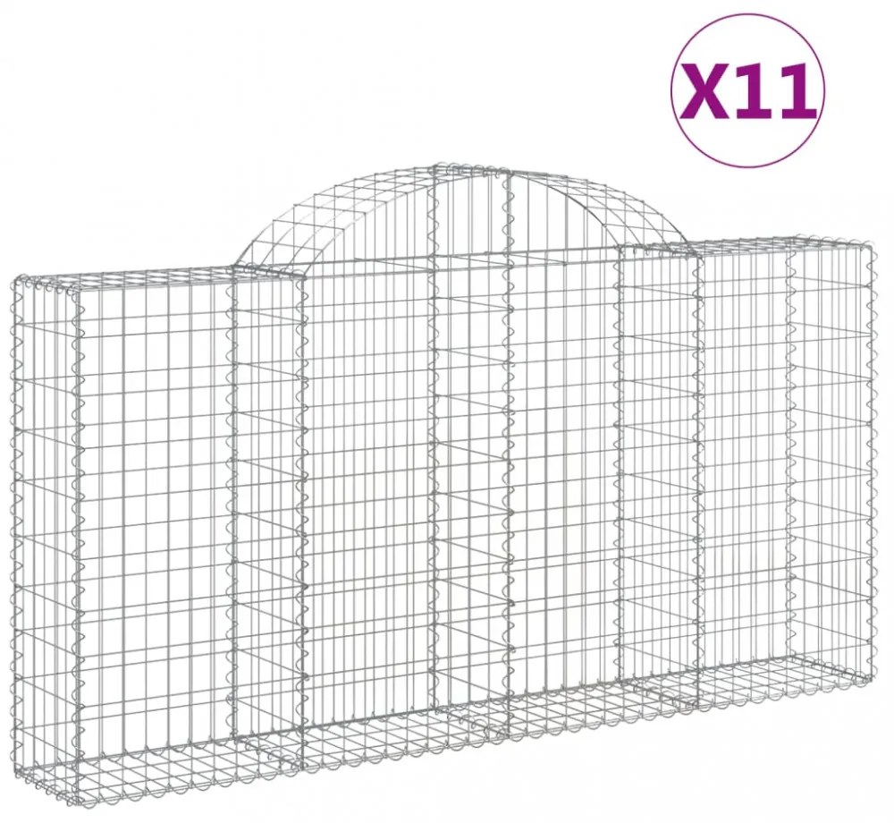 11 db íves horganyzott vas gabion kosár 200x30x100/120 cm