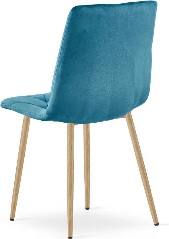 Türkizkék bársony étkezőszék LIBRA