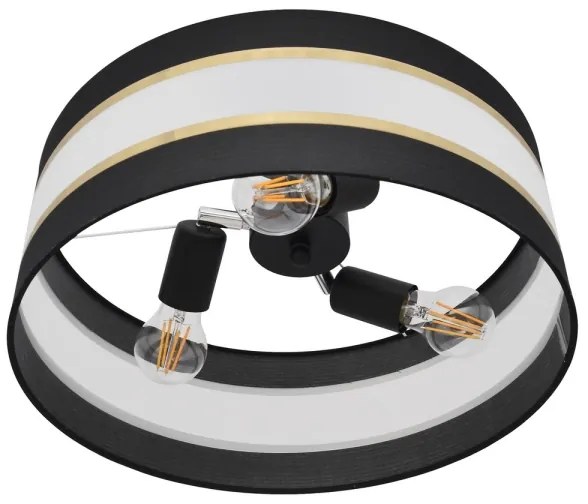 Csillár rúdon HELEN 3xE27/15W/230V fekete/arany