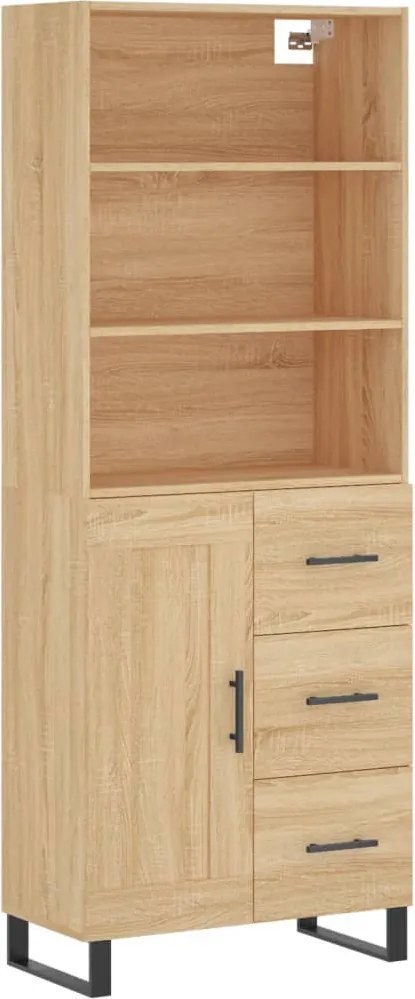 vidaXL sonoma tölgy szerelt fa magasszekrény 69,5 x 34 x 180 cm