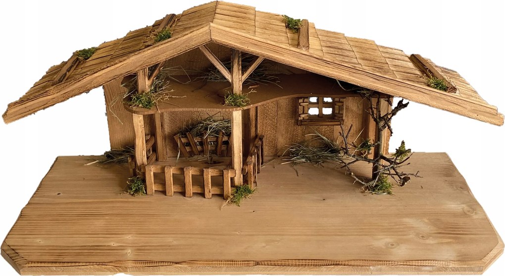 Aranyos Betlehem Karácsonyi Állvány 70x30x30cm 10-13cm-es figurákhoz