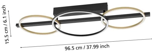 Eglo 390086-LED Dimmelhető felületre szerelhető csillár LANACERA 2xLED/12,5W/230V +LED/15,5W