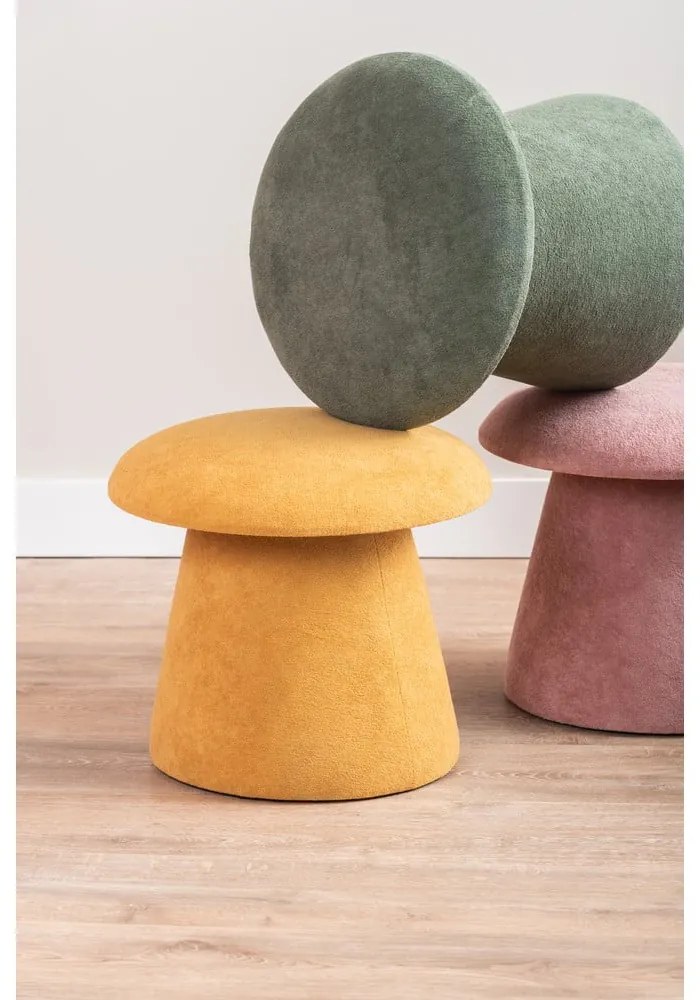 Világos rózsaszín bársony puff Mushroom – Leitmotiv