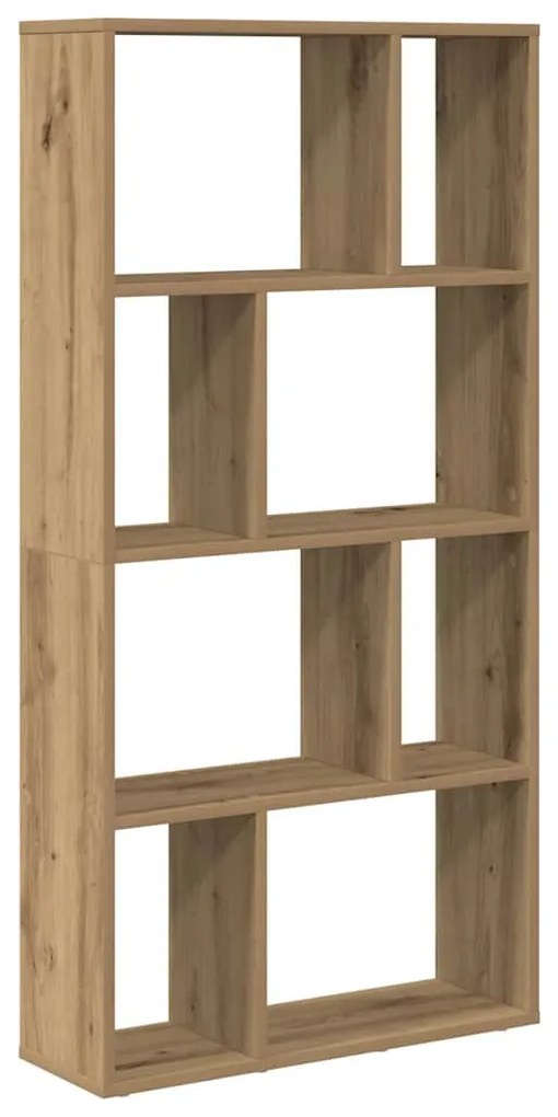 kézműves tölgy színű szerelt fa könyvespolc 60 x 20 x 120 cm
