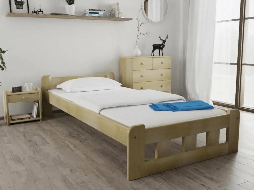 Naomi magasított ágy 80x200 cm, fenyőfa Ágyrács: Léces ágyrács, Matrac: Deluxe 10 cm matrac