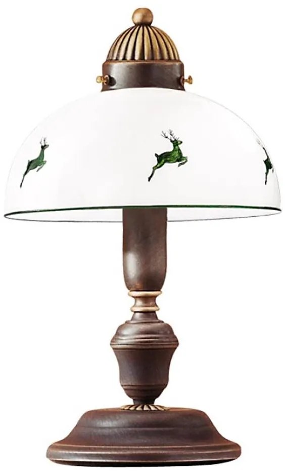 Kolarz 731.73.100 - Asztali lámpa NONNA 1xE27/75W/230V barna/szarvas zöld