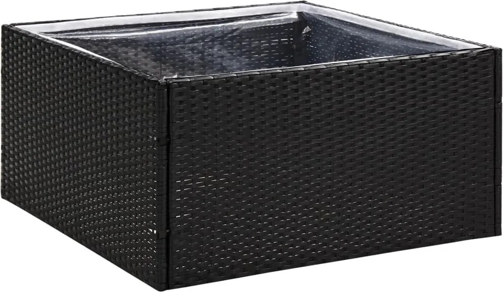 vidaXL fekete polyrattan kerti ültetőláda 80 x 80 x 40 cm
