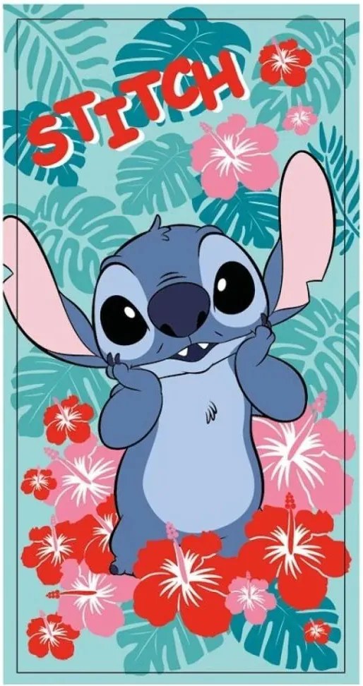 Disney Lilo és Stitch, A csillagkutya Bloom fürdőlepedő, strand törölköző 70x140cm (Fast Dry)