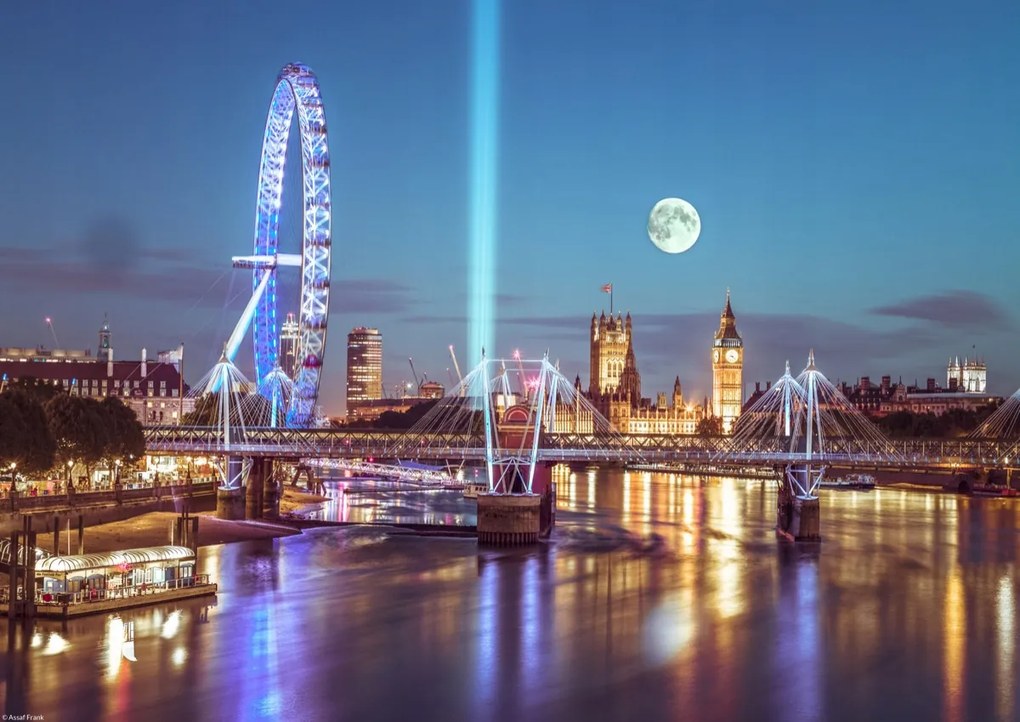 Poszter 42x29,7cm London panoráma a folyó túloldalán, Assaf Frank