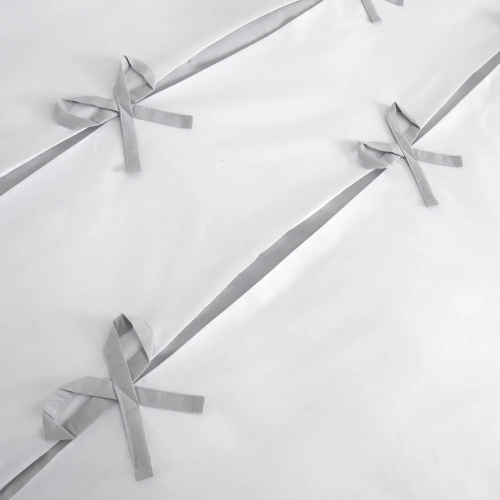Milo Bow fehér-szürke ágyneműhuzat, 135 x 200 cm - Catherine Lansfield