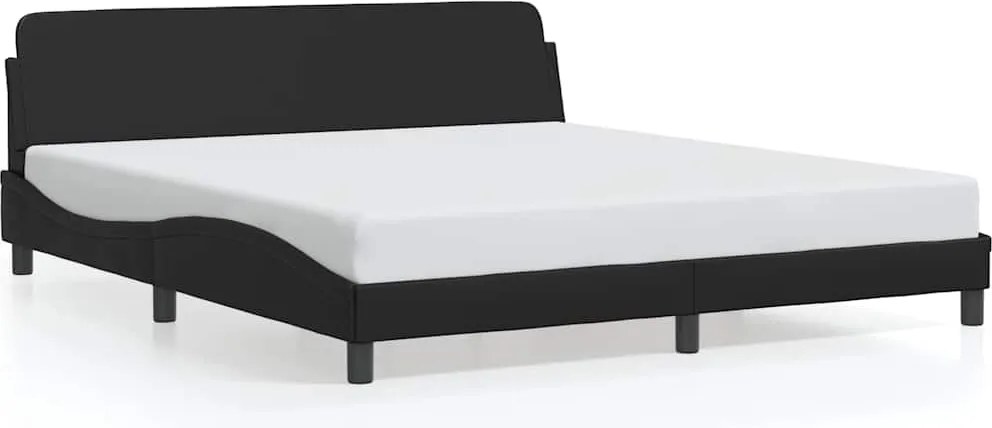 vidaXL fekete műbőr ágykeret Dover 180x200 cm