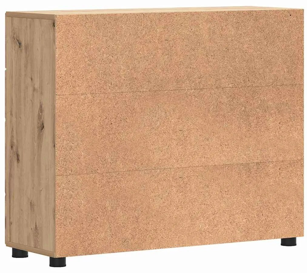Széf fiókkal ajtóval kézműves tölgy 88.5 x 30.5 x 73 cm Faanyag
