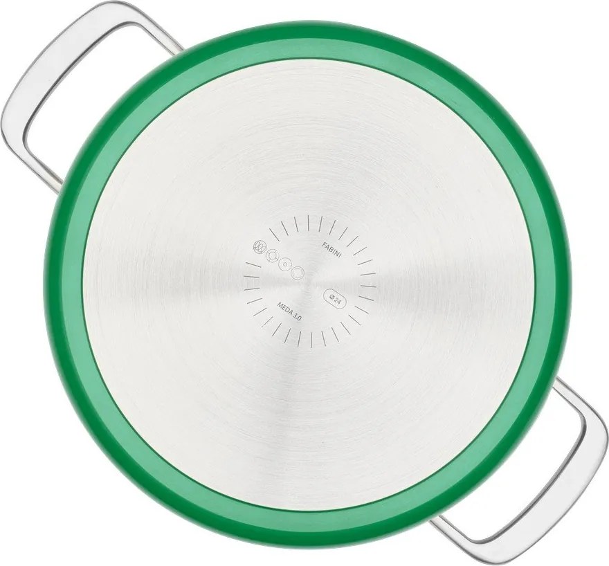 Indukciós tűzhelyhez alkalmas edény fedővel-kerámia felülettel 5,5 l Meda 3.0 – FABINI