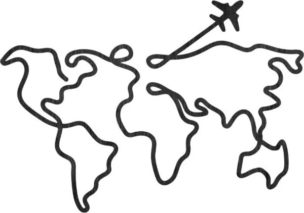 Designer fa világtérkép falra | WorldLines