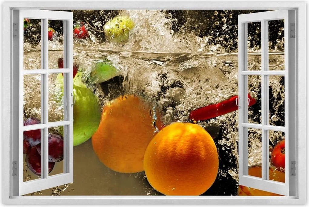 Poszterek 60x40 Gyümölcsök a vízbe esve