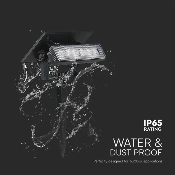 LED Napelemes lámpa LED/0,9W/3,7V 3000K IP65 1200 mAh fekete