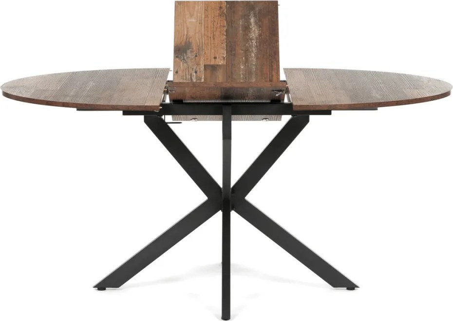 Étkezőasztal bővíthető 120–160 × 120 cm melamin öreg fa
