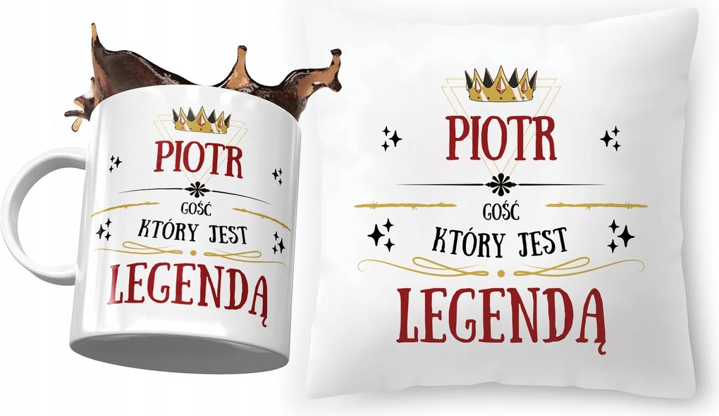 Péter párna ajándék bögre szett fényképes nyomtatással