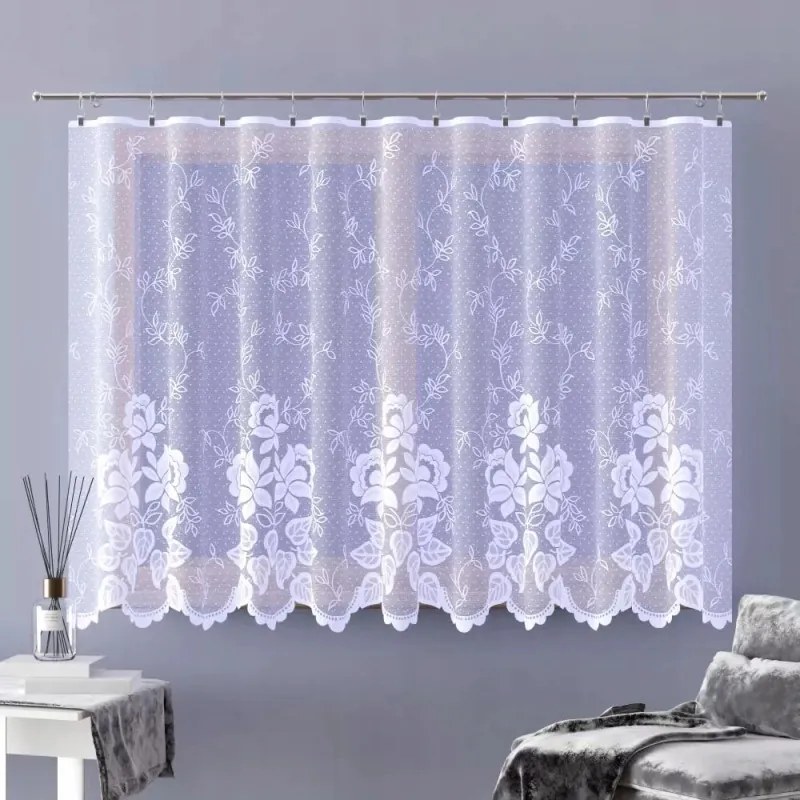 Gyönyörű elegáns jacquard függöny fehér 200 cm Willow A151