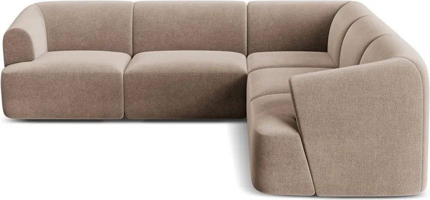 Világosbarna bársony sarokkanapé Campi – Cosmopolitan Design