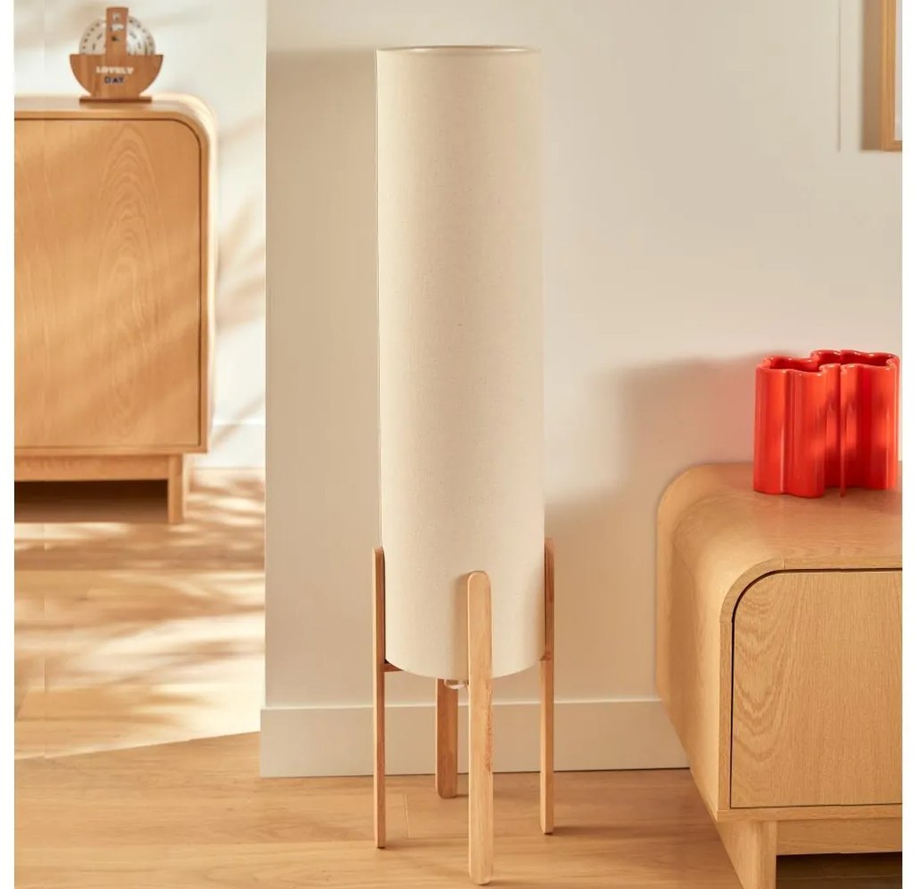 Atmosphera - KEYAH állólámpa 1xE27/25W/230V kaucsukfából