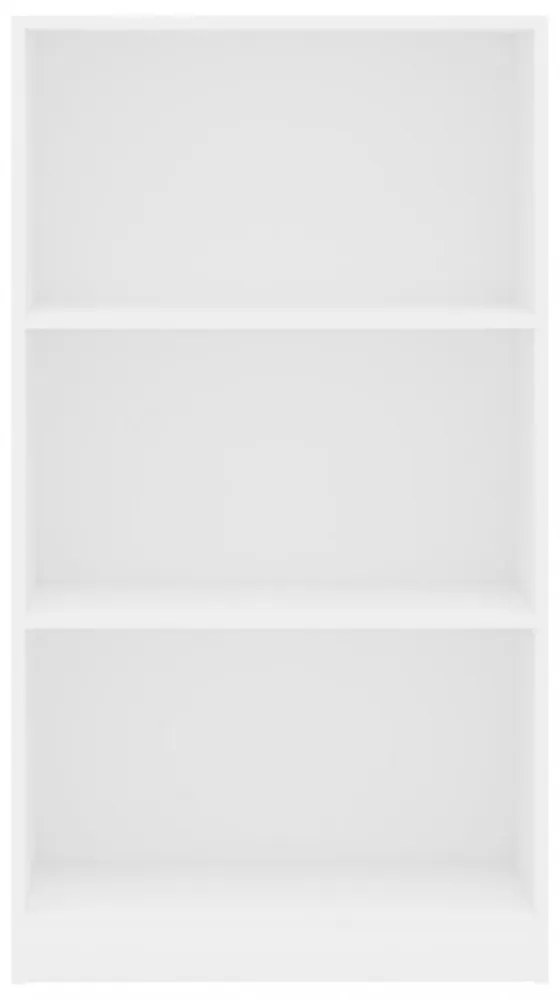 3 szintes fehér szerelt fa könyvszekrény 60 x 24 x 109 cm