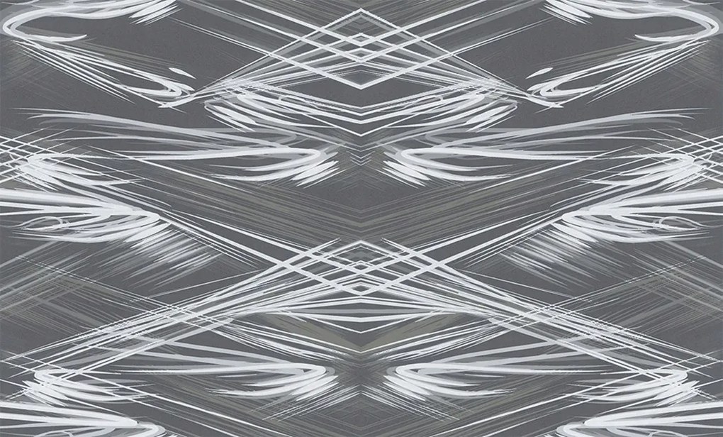 Tapéta Geometrikus Mintás Szürke-fehér Árnyalat Flizelina 10,05 m x 106,00 cm