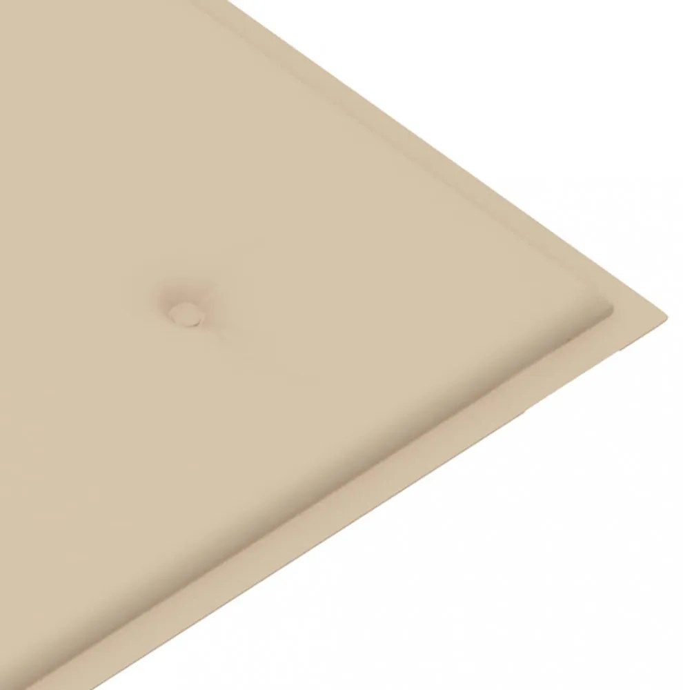 tömör tíkfa Batavia pad bézs párnával 120 cm