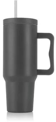Termoszbögre, 1,2 l, szívószállal, füllel, szürke (KHKE678)