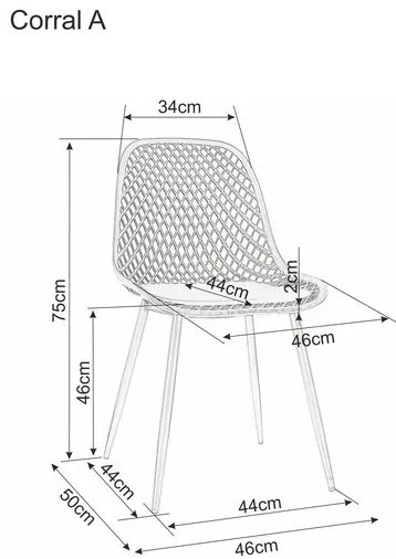 Fekete műanyag szék CORRAL A