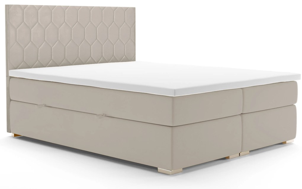 Franciaágy Boxspring 160 cm Piranno (bézs) (tárolóhellyel). Akció -16%. 1044284