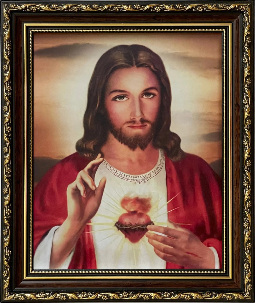 Vászonkép 31x26 Jézus Szíve Jézus Dekoratív Keret