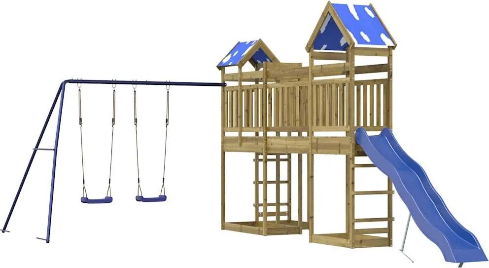 vidaXL impregnált fenyőfa kültéri játszószett