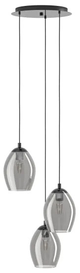 Eglo 39565 - Csillár zsinóron ESTANYS 3xE27/60W/230V füstös