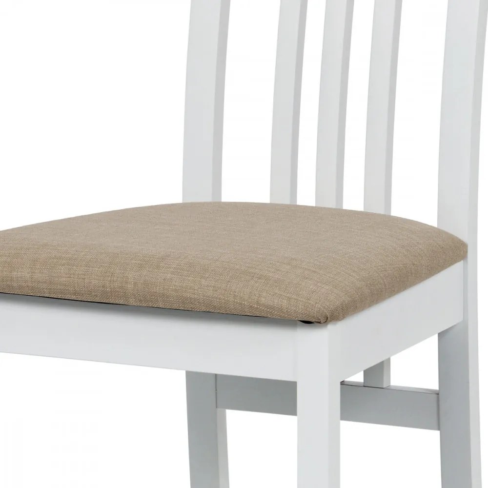 Scaun din lemn masiv de culoare alb Bc-2482