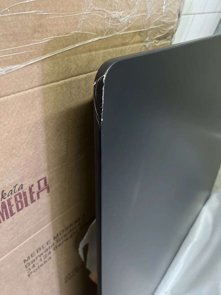 AKCIÓ Fekete étkezőasztal BERGEN 120x80 cm II. osztály