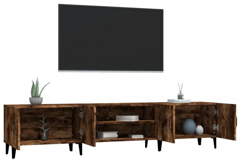 füstös tölgy színű szerelt fa TV-szekrény 180x31,5x40 cm