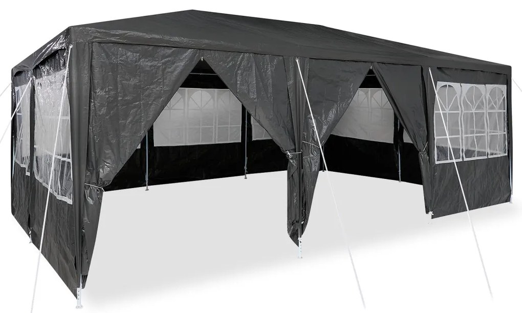 buli sátor 10 oldalfallal antracit 6x4 m PE