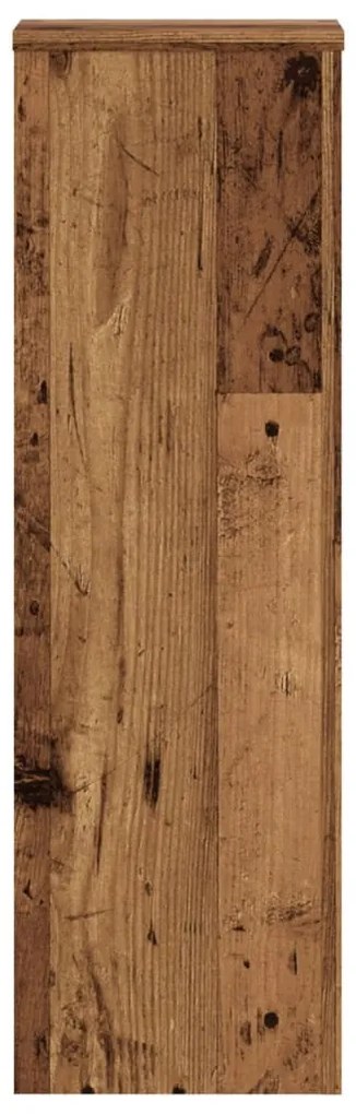 2 db antik fa színű szerelt fa növénytartó állvány 25x25x80 cm