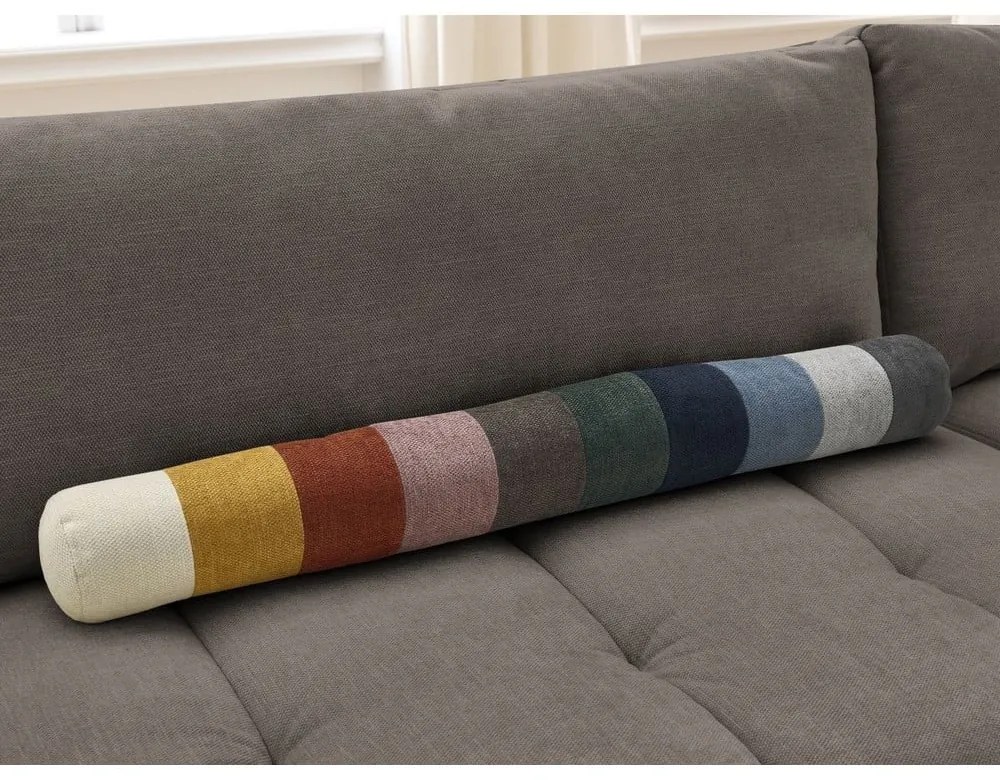 Szürkésbarna kinyitható-tárolóhelyes sarokkanapé (jobb oldali-L alakú) Fuji – Bobochic Paris