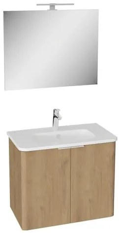 VitrA Mia Fürdőszobabútor szett mosdóval 78,5x65x46,5 cm arany tölgy MIASETPR80DB