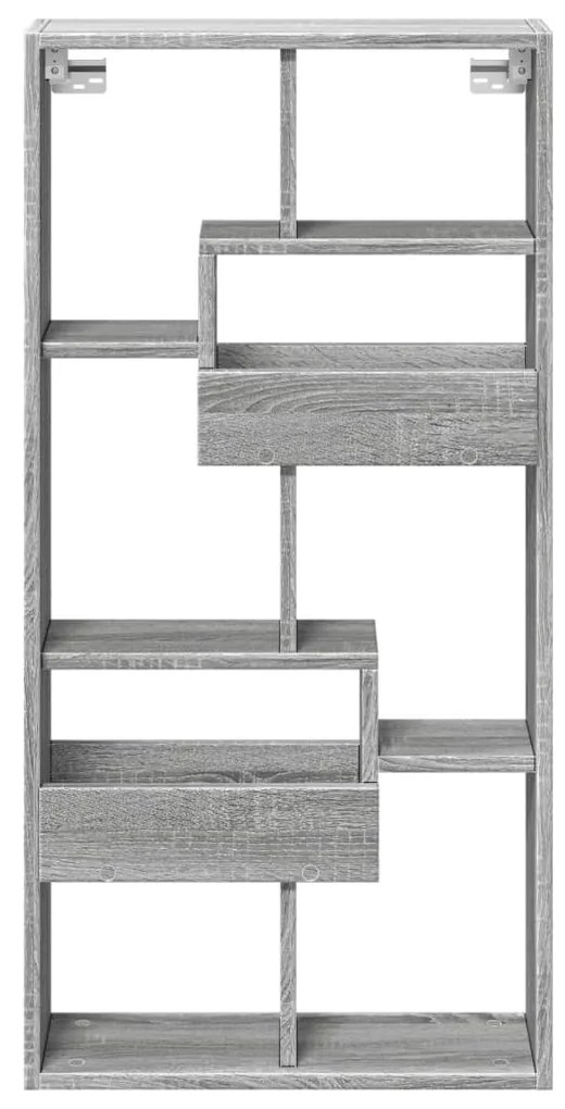 szürke sonoma színű szerelt fa faliszekrény 50 x 15 x 100 cm