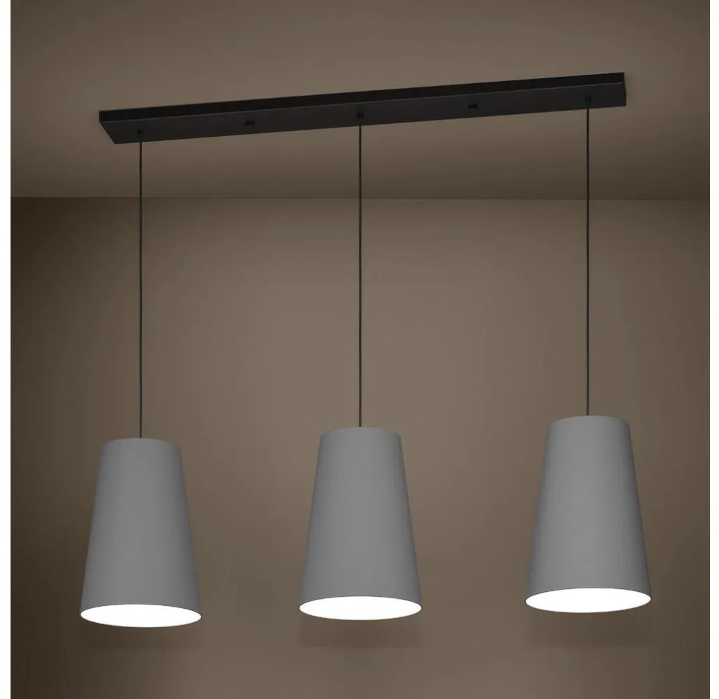 Eglo 390136 - Csillár zsinóron PETROSA 3xE27/40W/230V szürke