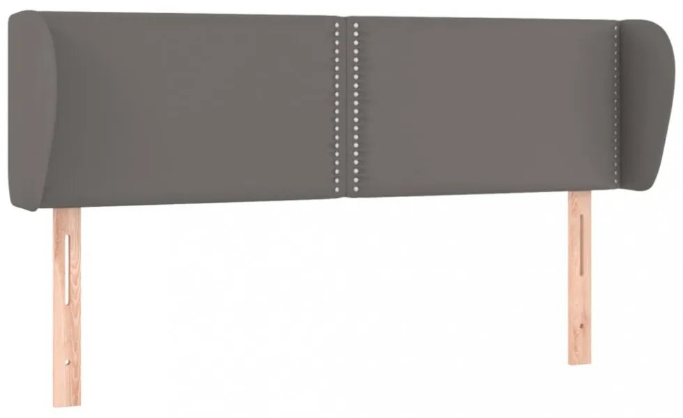 szürke műbőr szárnyas fejtámla 147x23x78/88 cm