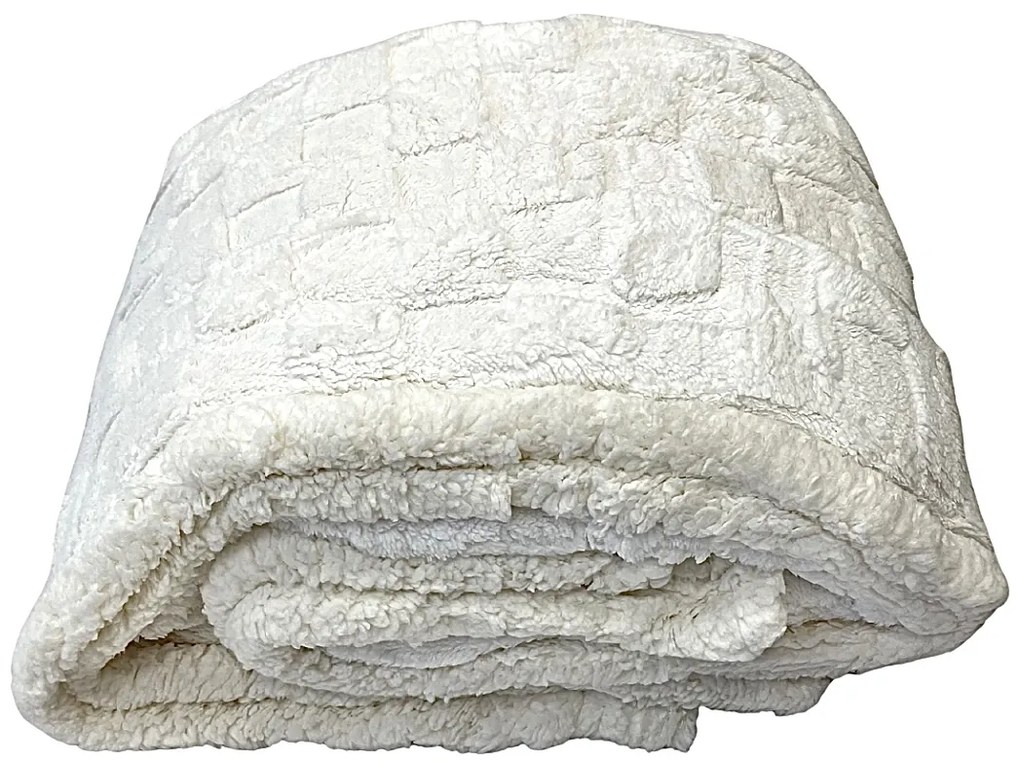 Luxus fehér báránytakaró mikroplüssből 200x230cm TiaHome