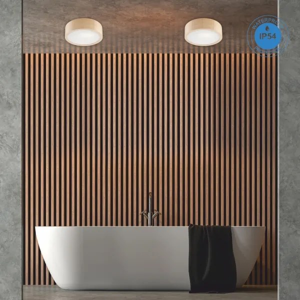 Fürdőszobai mennyezeti lámpa NATURAL 2xE27/15W/230V IP54 fenyő 27 cm