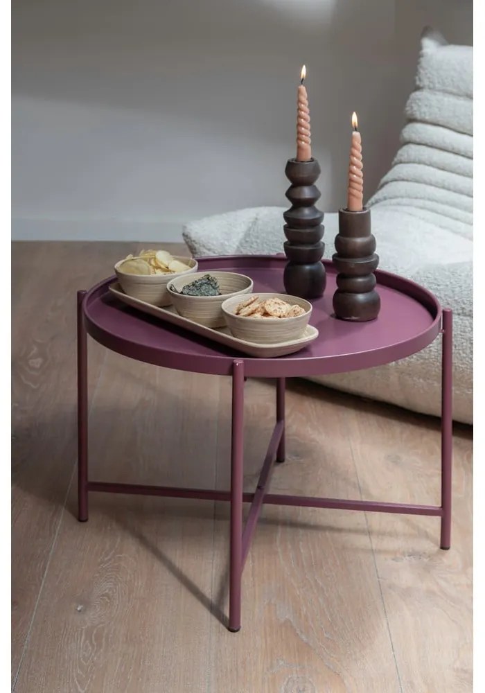 Mályvaszínű fém kerek dohányzóasztal ø 50 cm Meseta – Leitmotiv