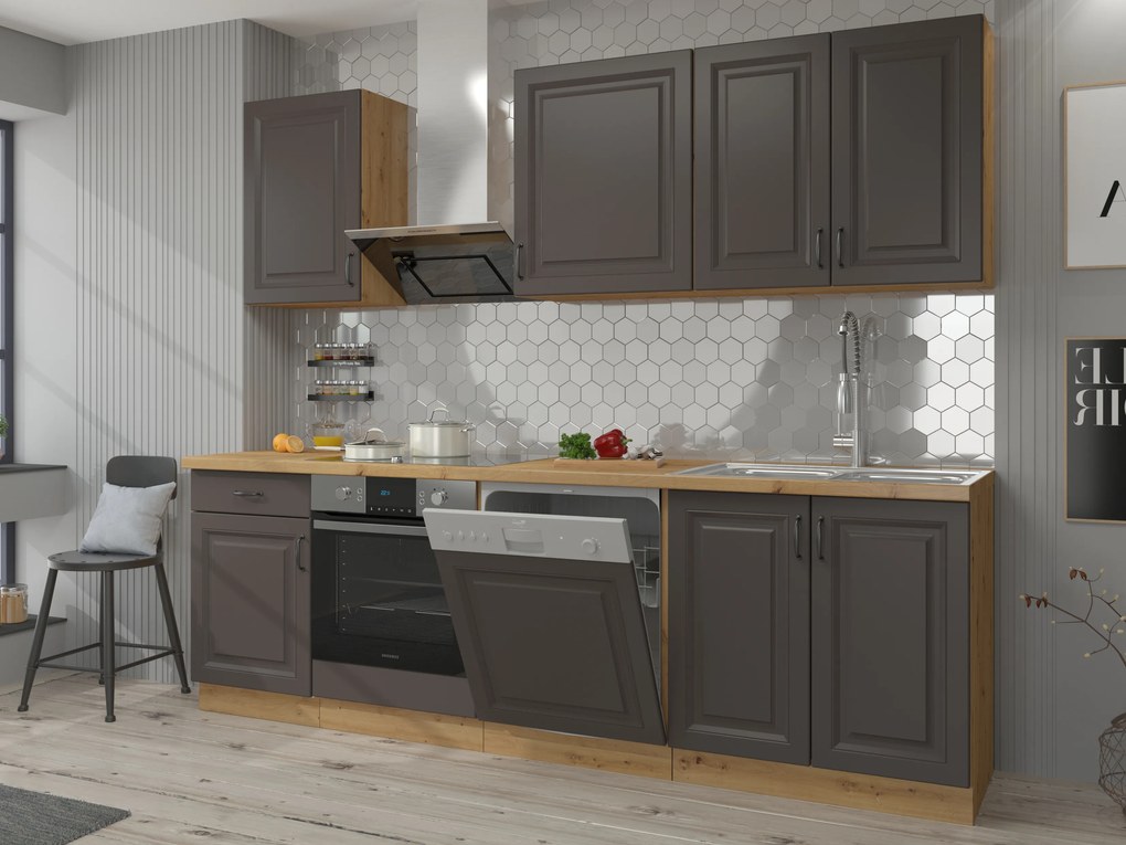 Alsó konyhaszekrény Sheila 50 ZL 1F BB (artisan tölgy + grafit). 1040889